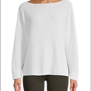 French Connection Pistachio Colored Mozart Waffle-Knit Boatneck Sweater